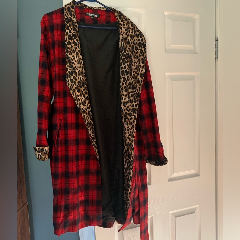 Leopard and plaid size large jacket